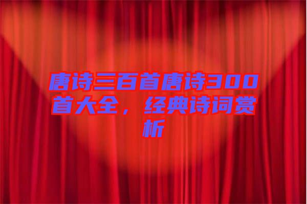 唐詩三百首唐詩300首大全，經(jīng)典詩詞賞析