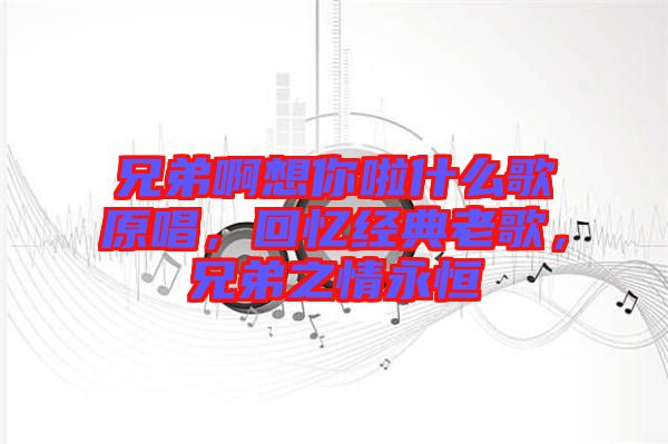 兄弟啊想你啦什么歌原唱，回憶經(jīng)典老歌，兄弟之情永恒