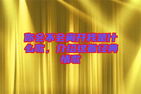 你會不會離開我是什么歌，介紹這首經典情歌