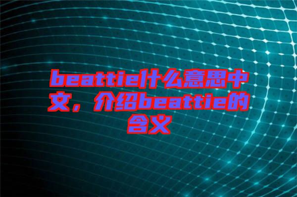 beattie什么意思中文，介紹beattie的含義