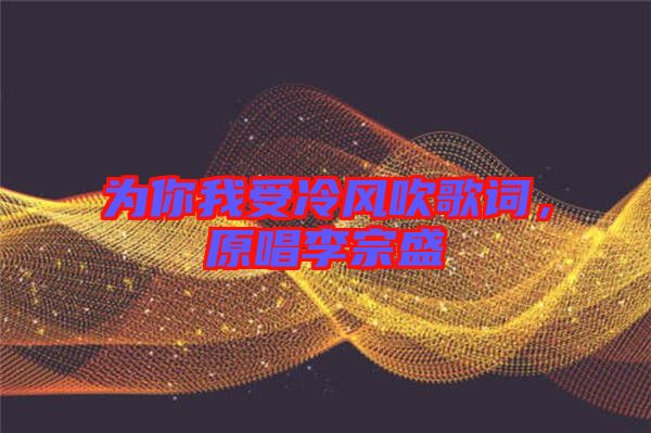 為你我受冷風吹歌詞，原唱李宗盛