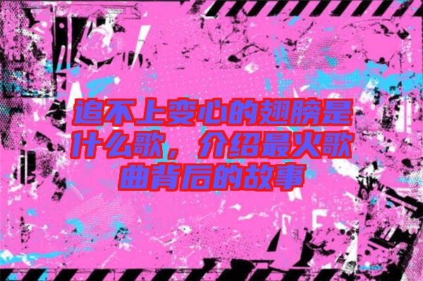 追不上變心的翅膀是什么歌，介紹最火歌曲背后的故事