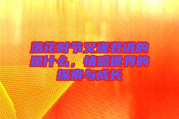 落花時節又逢君講的是什么，情感世界的探索與成長