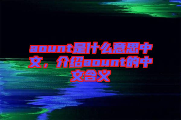 aount是什么意思中文，介紹aount的中文含義