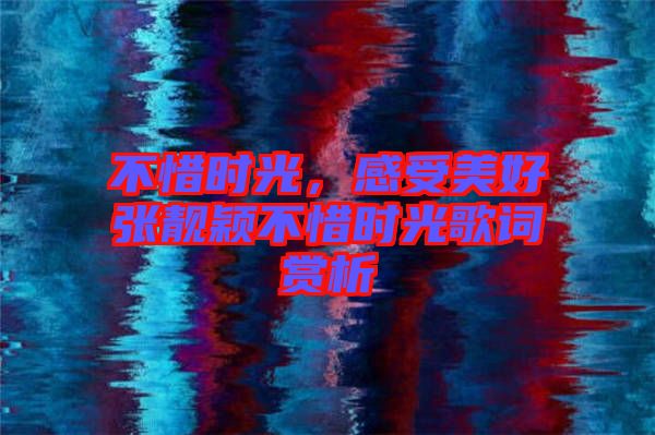 不惜時光，感受美好張靚穎不惜時光歌詞賞析