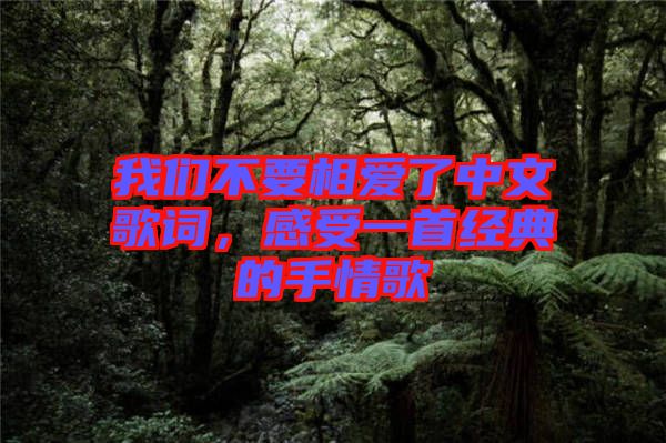 我們不要相愛了中文歌詞，感受一首經典的手情歌