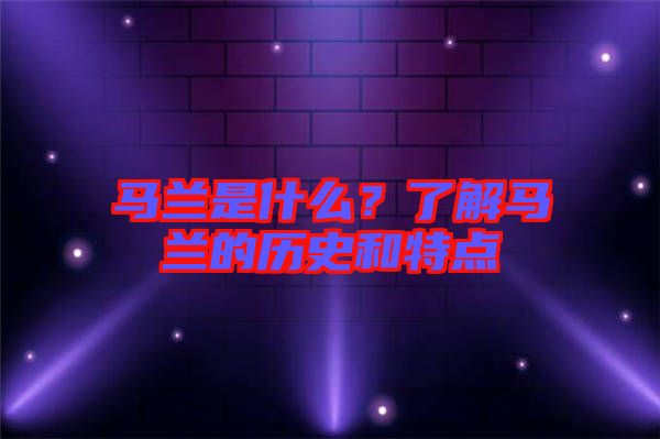 馬蘭是什么？了解馬蘭的歷史和特點