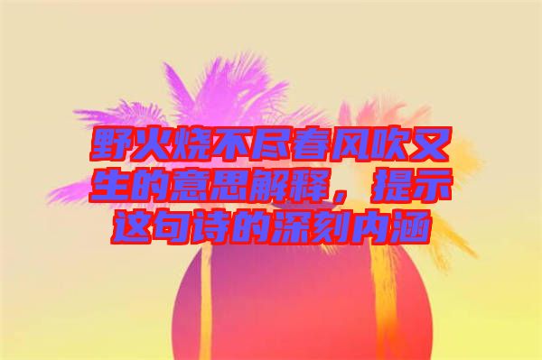 野火燒不盡春風吹又生的意思解釋，提示這句詩的深刻內涵