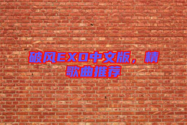 破風(fēng)EXO中文版，精歌曲推薦