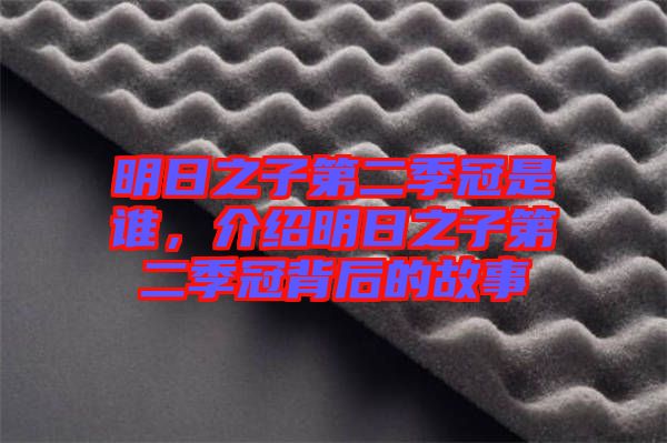 明日之子第二季冠是誰，介紹明日之子第二季冠背后的故事