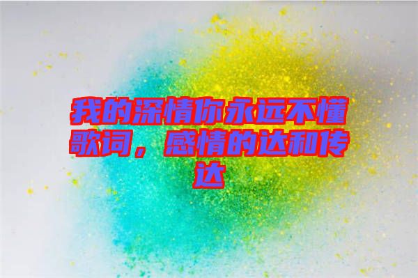 我的深情你永遠不懂歌詞，感情的達和傳達