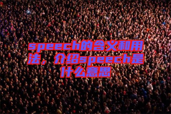 speech的含義和用法，介紹speech是什么意思
