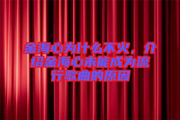 金海心為什么不火，介紹金海心未能成為流行歌曲的原因