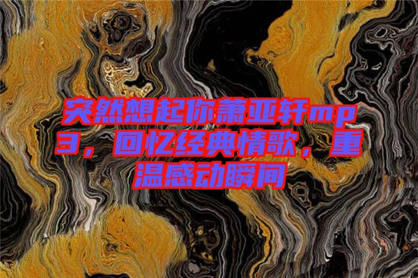 突然想起你蕭亞軒mp3，回憶經典情歌，重溫感動瞬間