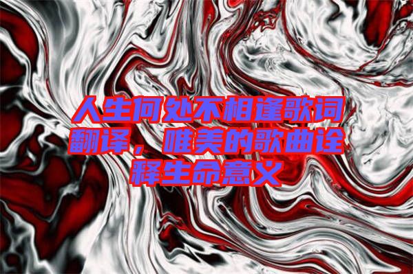 人生何處不相逢歌詞翻譯，唯美的歌曲詮釋生命意義