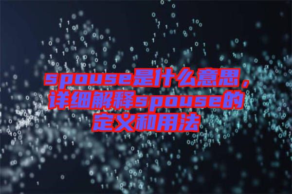 spouse是什么意思，詳細解釋spouse的定義和用法