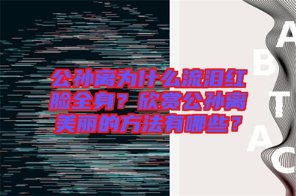 公孫離為什么流淚紅臉全身？欣賞公孫離美麗的方法有哪些？